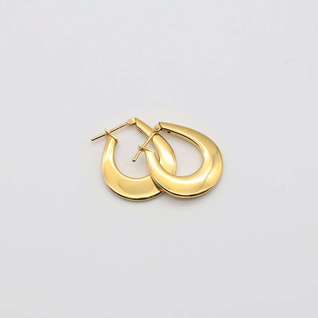 14K Oval Shaped Women Mini Hoops - Ashely Jewelry 2