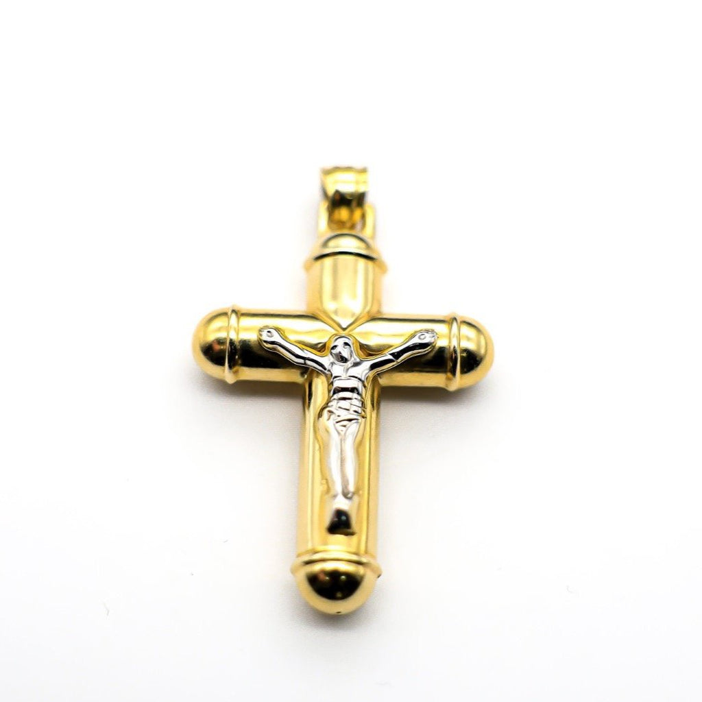 14K Jesus Christ Hollow Cross Pendant - Ashely Jewelry 2