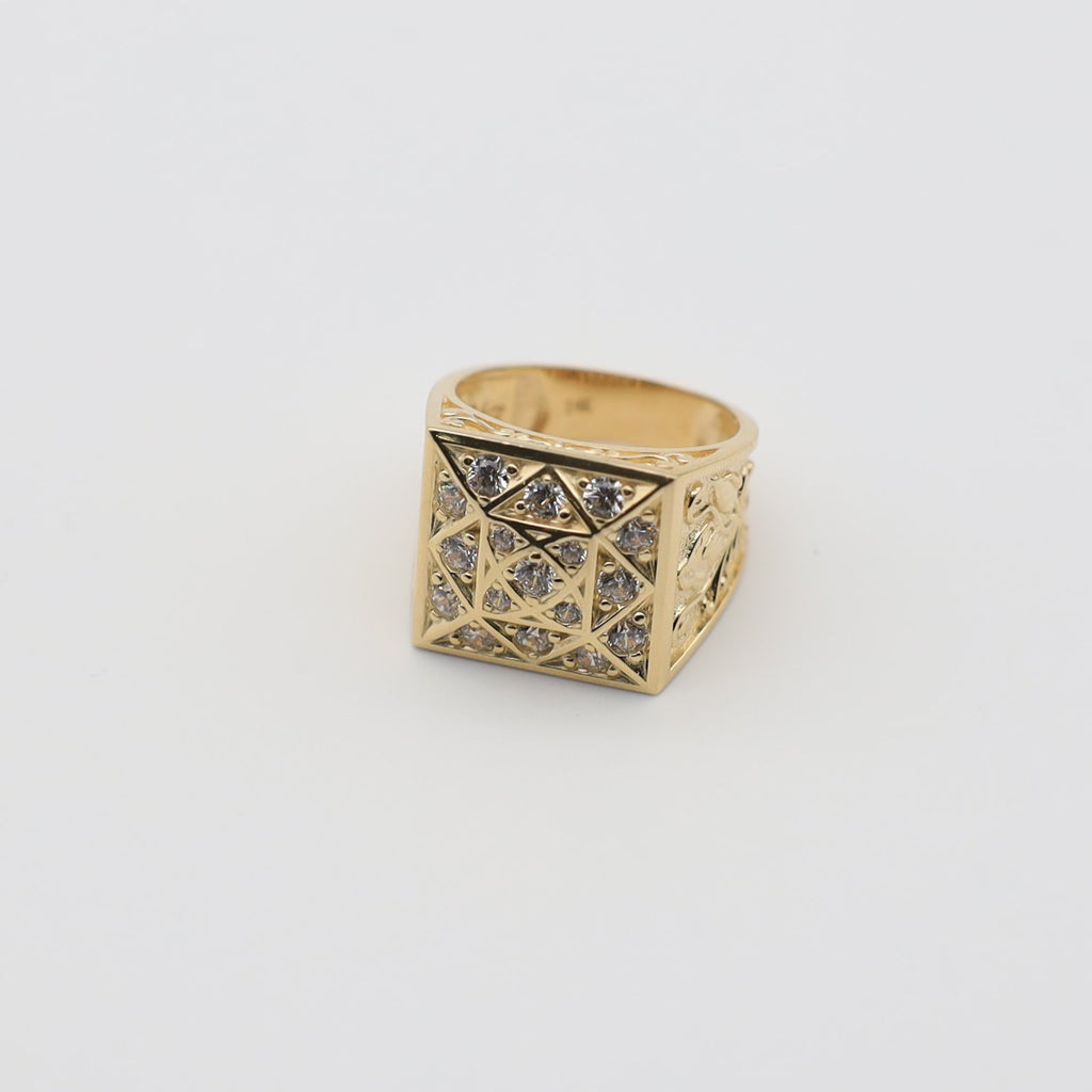 14K Squared Men Ring - Ashely Jewelry 2