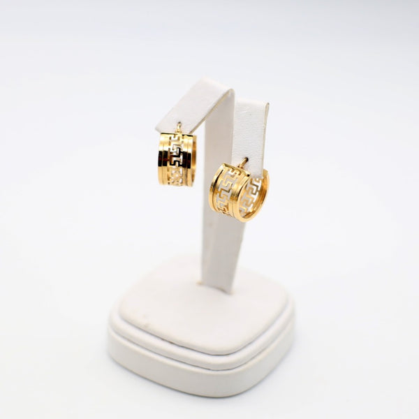 14K Pattern Mini Hoops - Ashely Jewelry 2