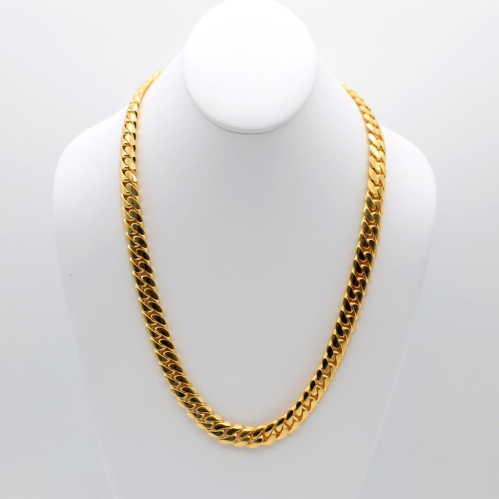 12mm 10K Cuban Link Solid Yellow Gold Chain - Ashely Jewelry 2